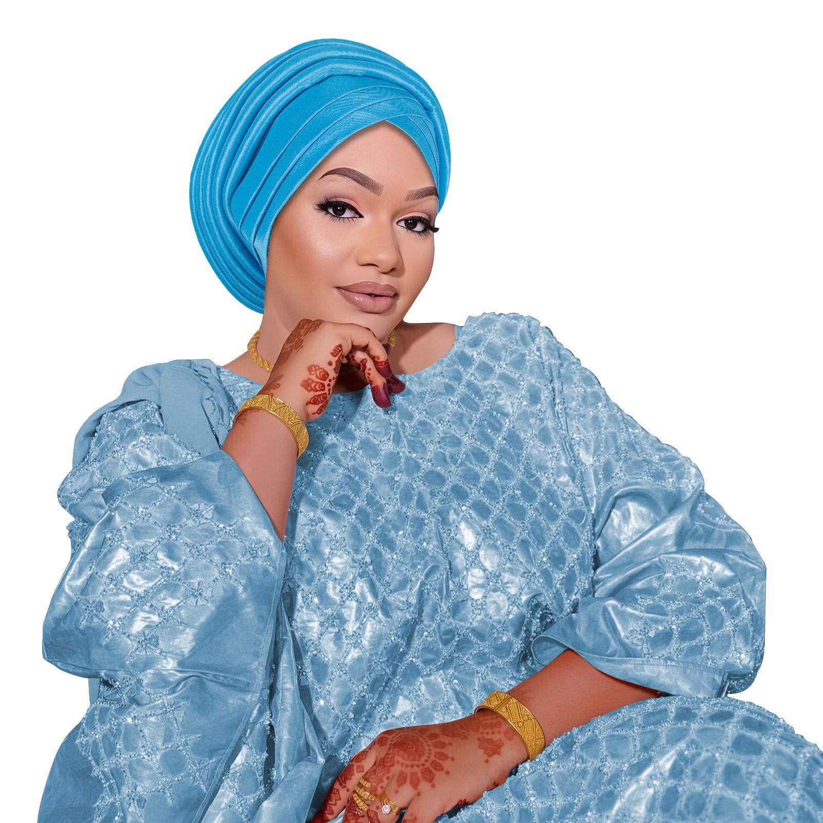 Nigeria africain Gele chapeaux fête plissé Turban Hijab chapeaux femmes musulman traditionnel casque mariage Geles bandeau
