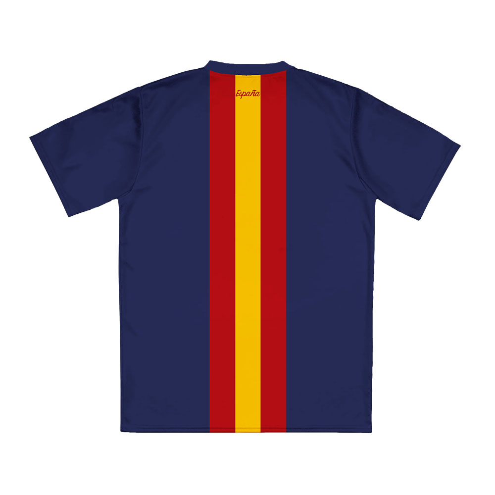 Espagne Maillot de football unisexe Streetwear d'été Col en V T-shirt imprimé tendance à manches courtes T-shirts décontractés unisexe