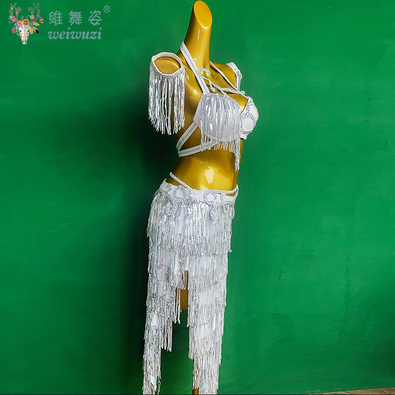 Costume de danse du ventre pour femmes, personnalisé, haut de gamme, paillettes, pompon, Costume de spectacle, tenue de concours de danse orientale