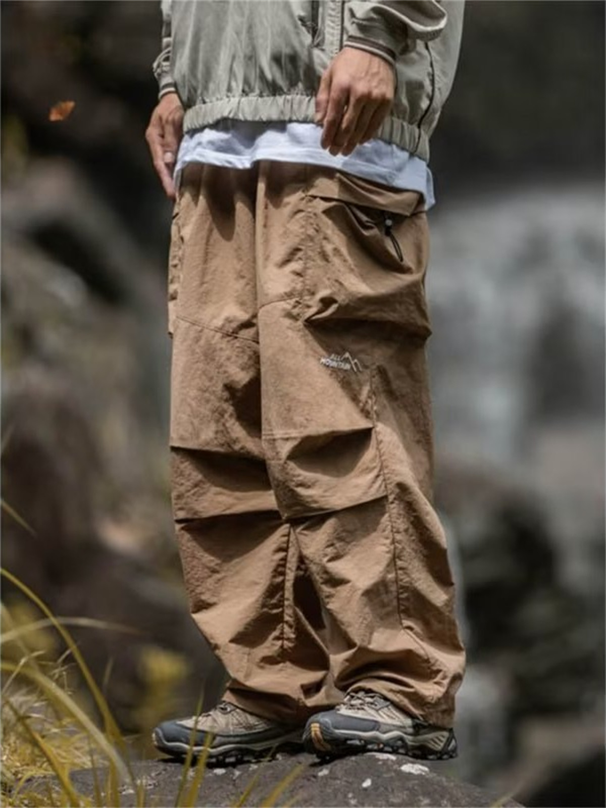 Pantalon Cargo Homme Imperméable Printemps-Automne Style Hip Hop Montagne Décontracté Harajuku Noir pour le Travail et l'Extérieur