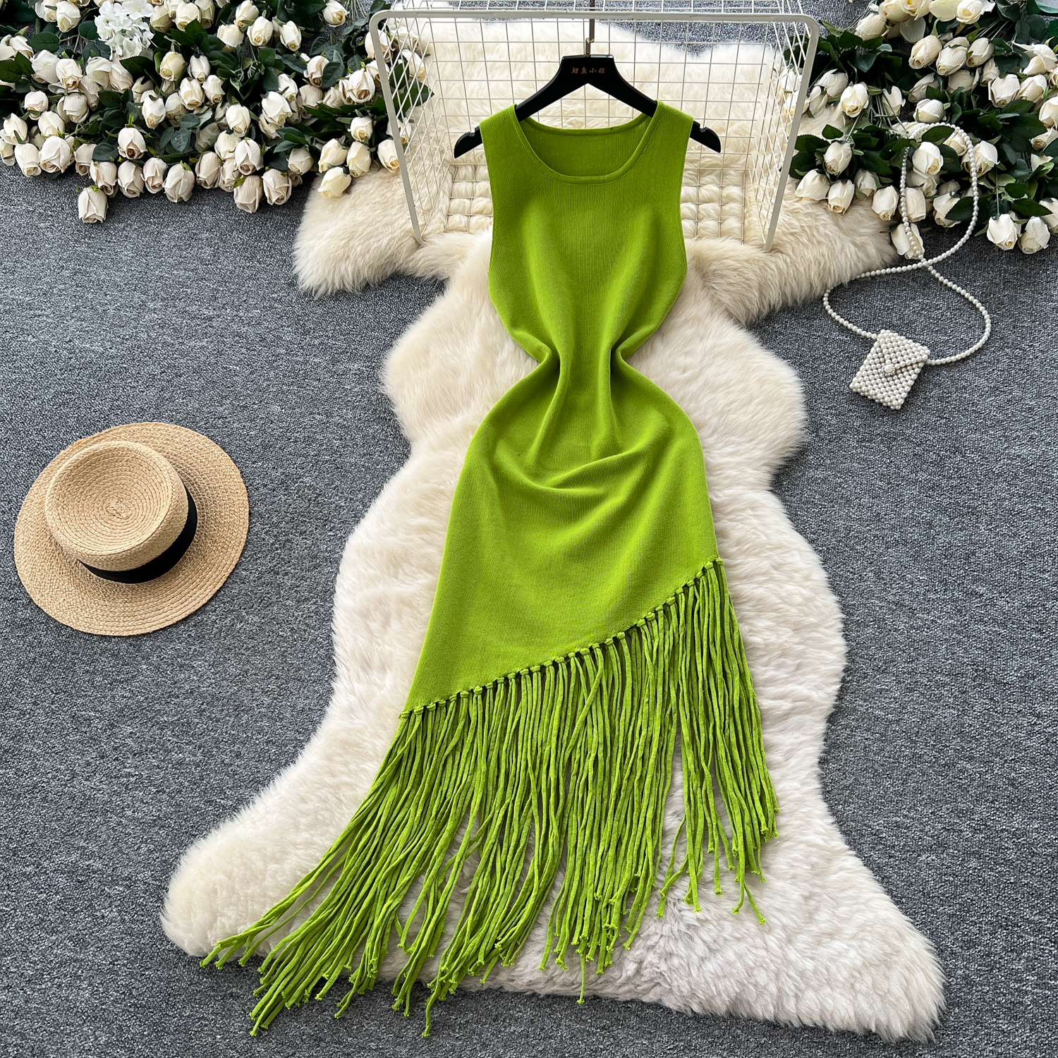 Robe plissée en tricot, dos nu, Sexy, taille haute, décontractée, ligne a, robe de plage, soirée pour femmes