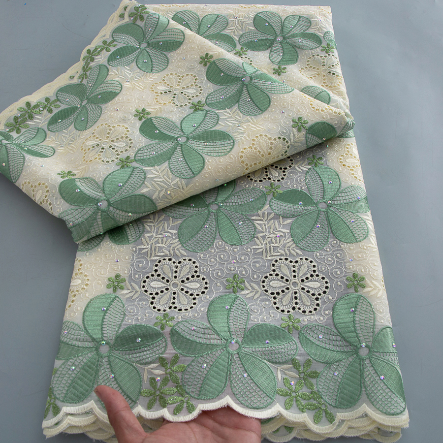 Tissu en dentelle de voile suisse de Dubaï, broderie en coton, dentelle africaine de haute qualité 2026, tissu nigérian pour robe et écharpe à coudre
