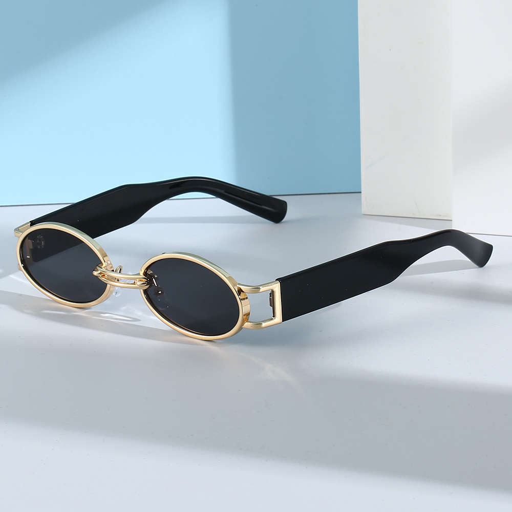 Nouvelles lunettes de soleil ovales Vintage dames Ins petites lunettes de soleil rétro Punk pour femmes hommes marque de luxe UV400 Protection nuances lunettes de soleil