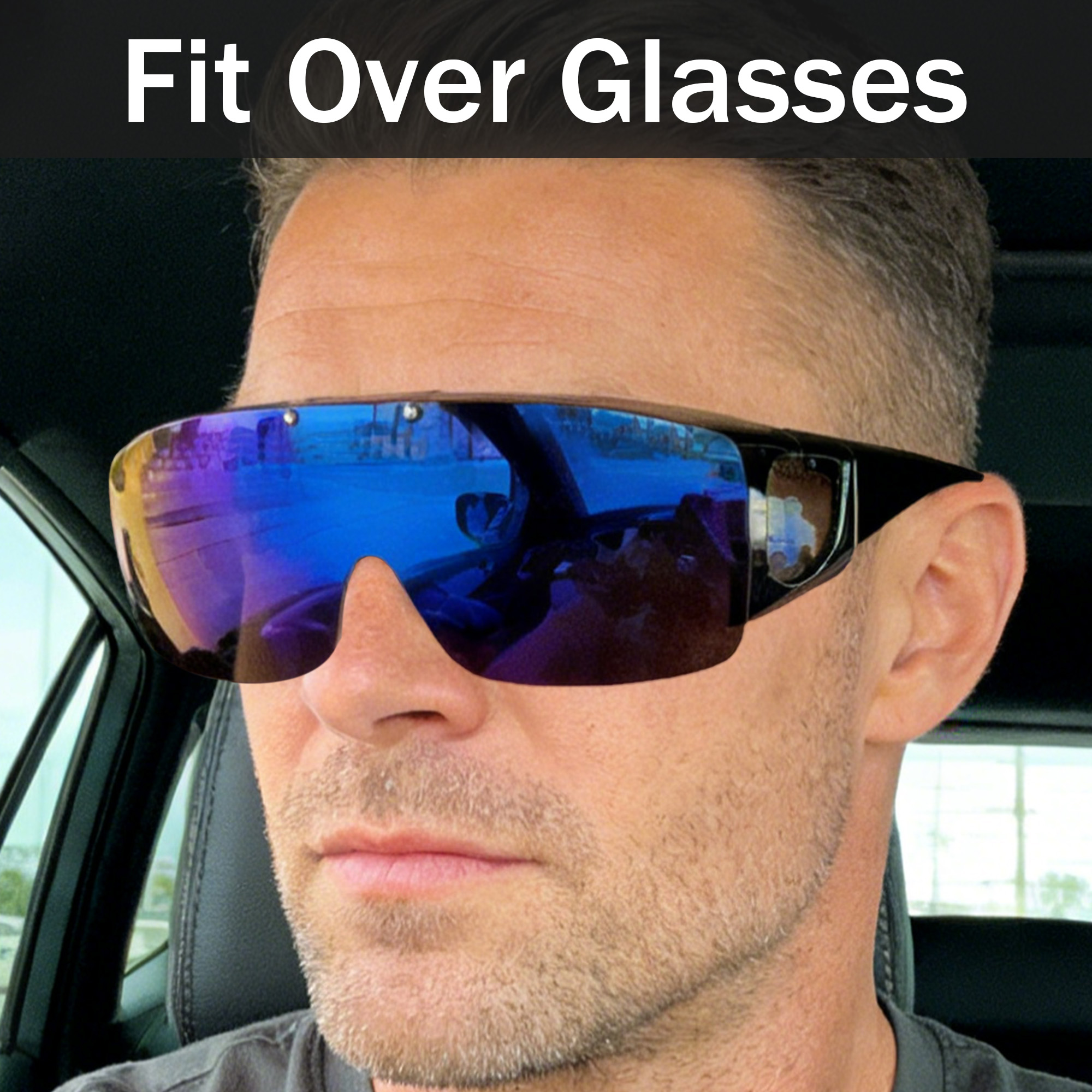 Lunettes de soleil superposables, lunettes de mode pour hommes et femmes, protection enveloppante, idéales pour la conduite
