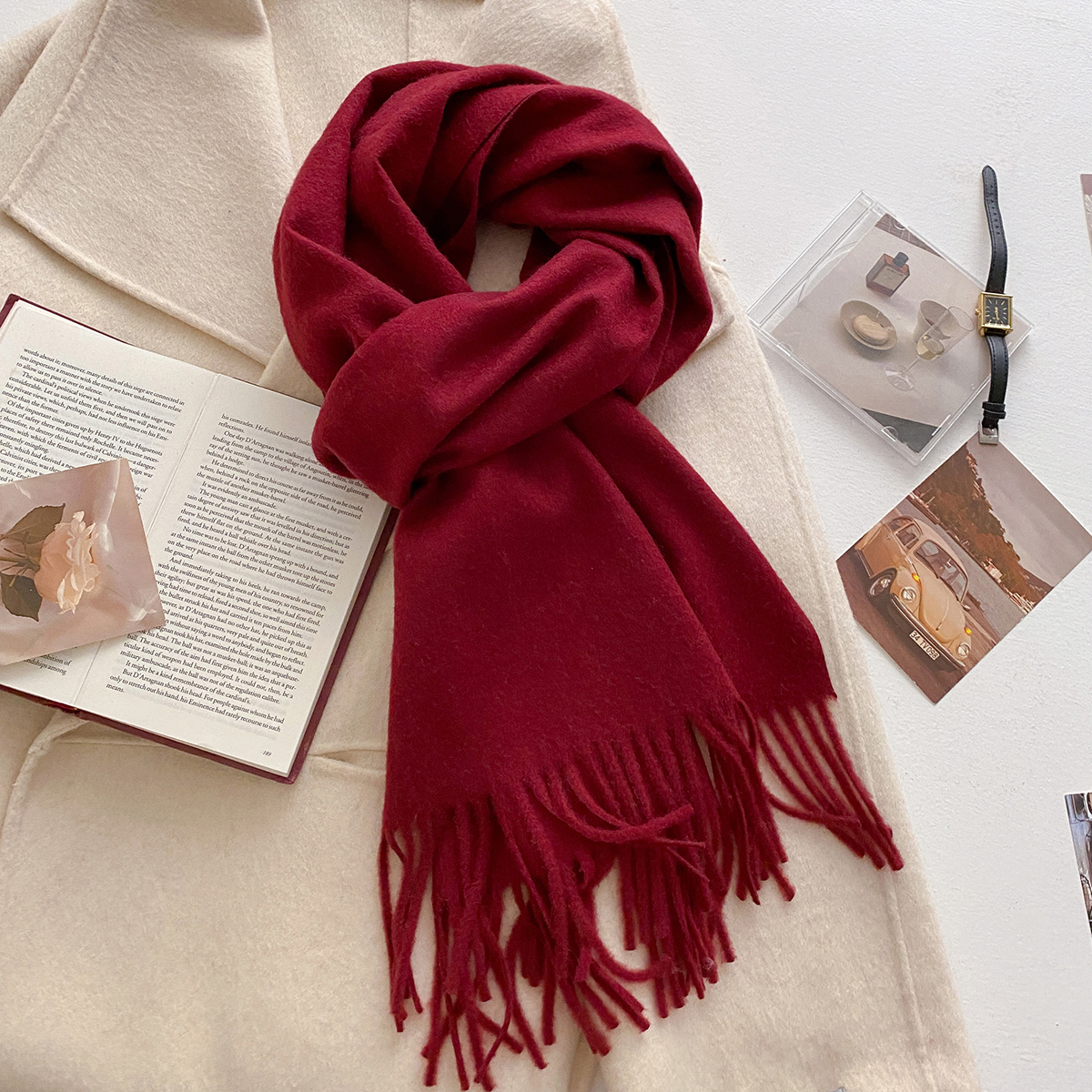 30*180 cm laine écharpe femmes de luxe couleur unie hiver chaud mode foulards gland châles Pashmina dame doux enveloppes