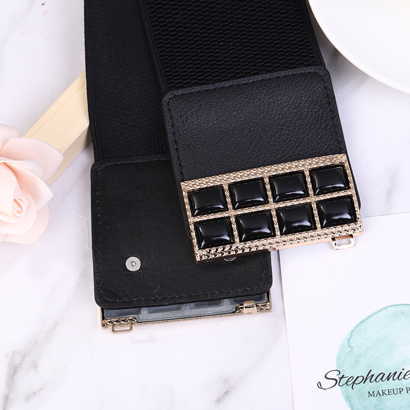 Ceinture large extensible à la mode – Ceinture en cuir extensible polyvalente, style coréen, inspirée des pulls, pour femmes