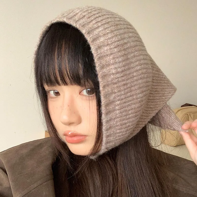 Nouveau Triangle cheveux écharpe chaud laine foulard pour les femmes épaissir tricoté écharpe femme chapeaux en plein air hiver cachemire foulards