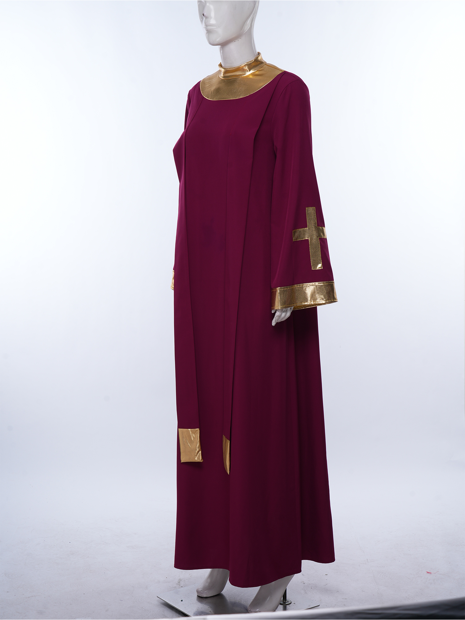 Robe de chœur pour femmes et hommes, robe de culte, tenue de louange pour Halloween, cosplay, fête costumée, robe de danse lyrique liturgique