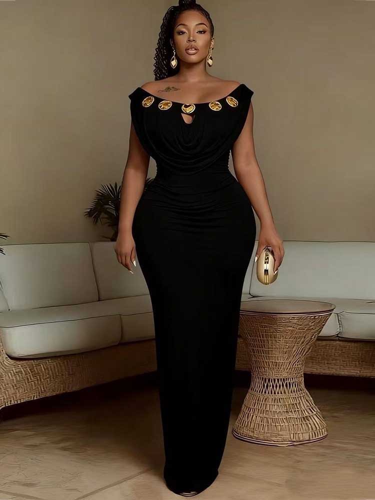 Robe de soirée pour fêtes, taille haute, coupe ajustée, style bohème, chic, pour femme, pour invitation de mariage, épaules dénudées, sexy, longue, élégante