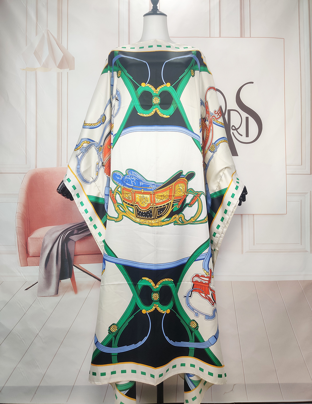 Robe Kaftan en Soie Bohème Oversize pour Femme Musulmane, Mode 2023, Été, Eid Mubarak, Style Africain, Sexy, Plage, Abaya Ample, Vêtements de Prière, pour le Koweït