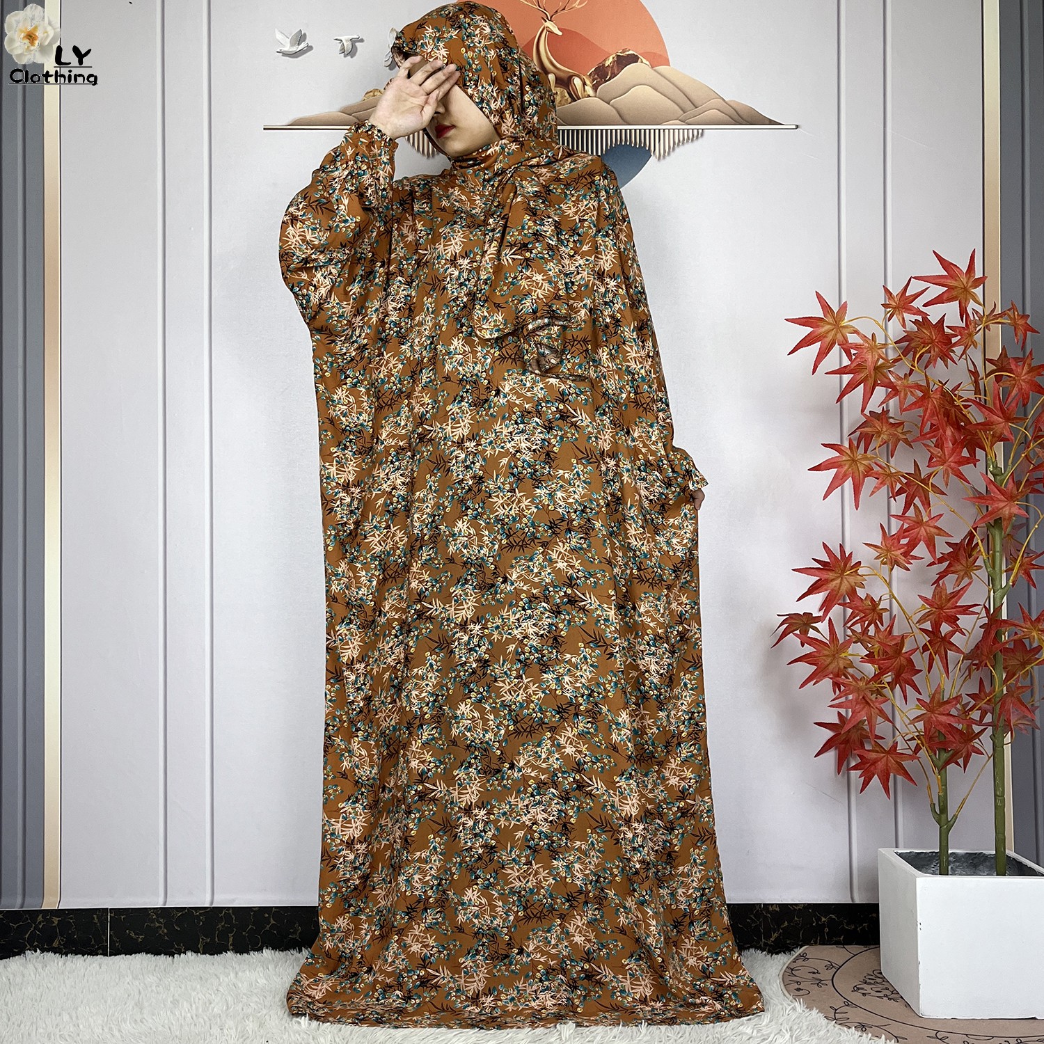 Nouveau vêtement de prière musulman du Ramadan Abayas de dame dubaï turquie moyen-orient Femme Robe Abaya africain coton vêtements islamiques en vrac