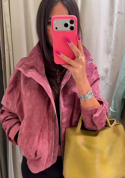 Veste de pilote en cuir à col montant pour femmes, rouge, à fermeture éclair, coupe courte, manches longues, veste décontractée à la mode, vêtement d'extérieur pour femme, nouvelle collection automne.