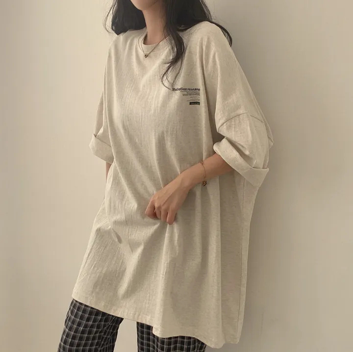 Économie surdimensionnés à demi-manches pour femmes, T-shirt en coton ajusté, Économie Hip Hop, Vêtements d'été, Nouveau