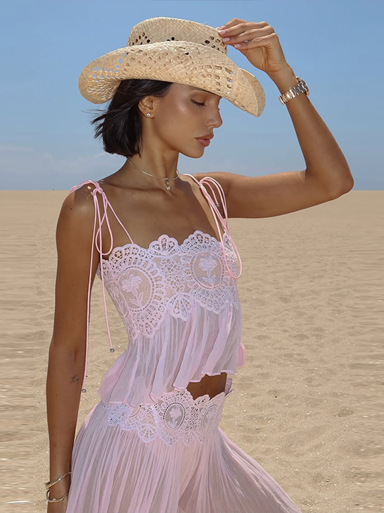 Ensemble jupe et haut imprimé sexy pour femme, haut sans manches et longue jupe, tenue de vacances tendance été 2026 pour femme
