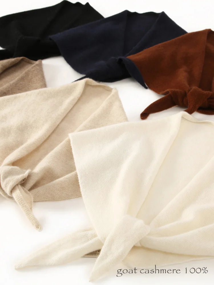 Écharpe triangulaire mini en cachemire pour femme, 100% cachemire pour bébé, petit cache-cou, automne hiver, cowl, pashmina, doux, léger, tricoté, foulard