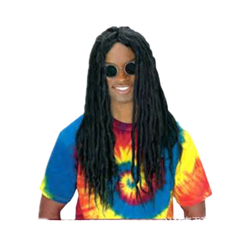Perruque de Cosplay pour hommes, tresses sales Reggae, tresses torsadées, perruque de bal marron, cheveux Afro Dreadlocks + bonnet de perruque gratuit
