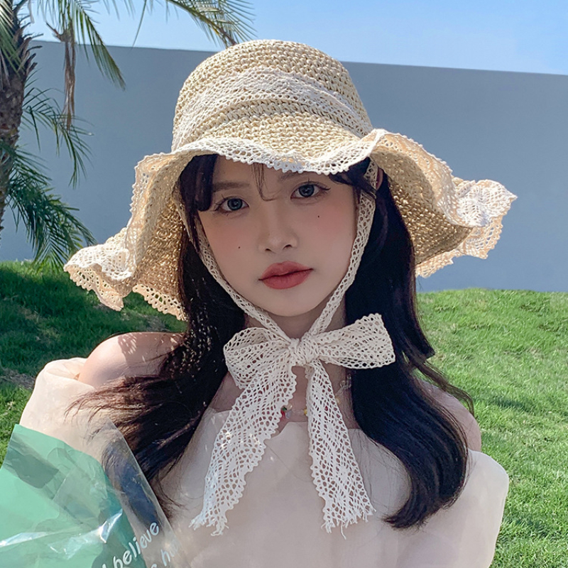 Chapeau de soleil pour femme à large bord, chapeau de plage en paille pliable pour l'été, protection UV, casquette de plage pour femme