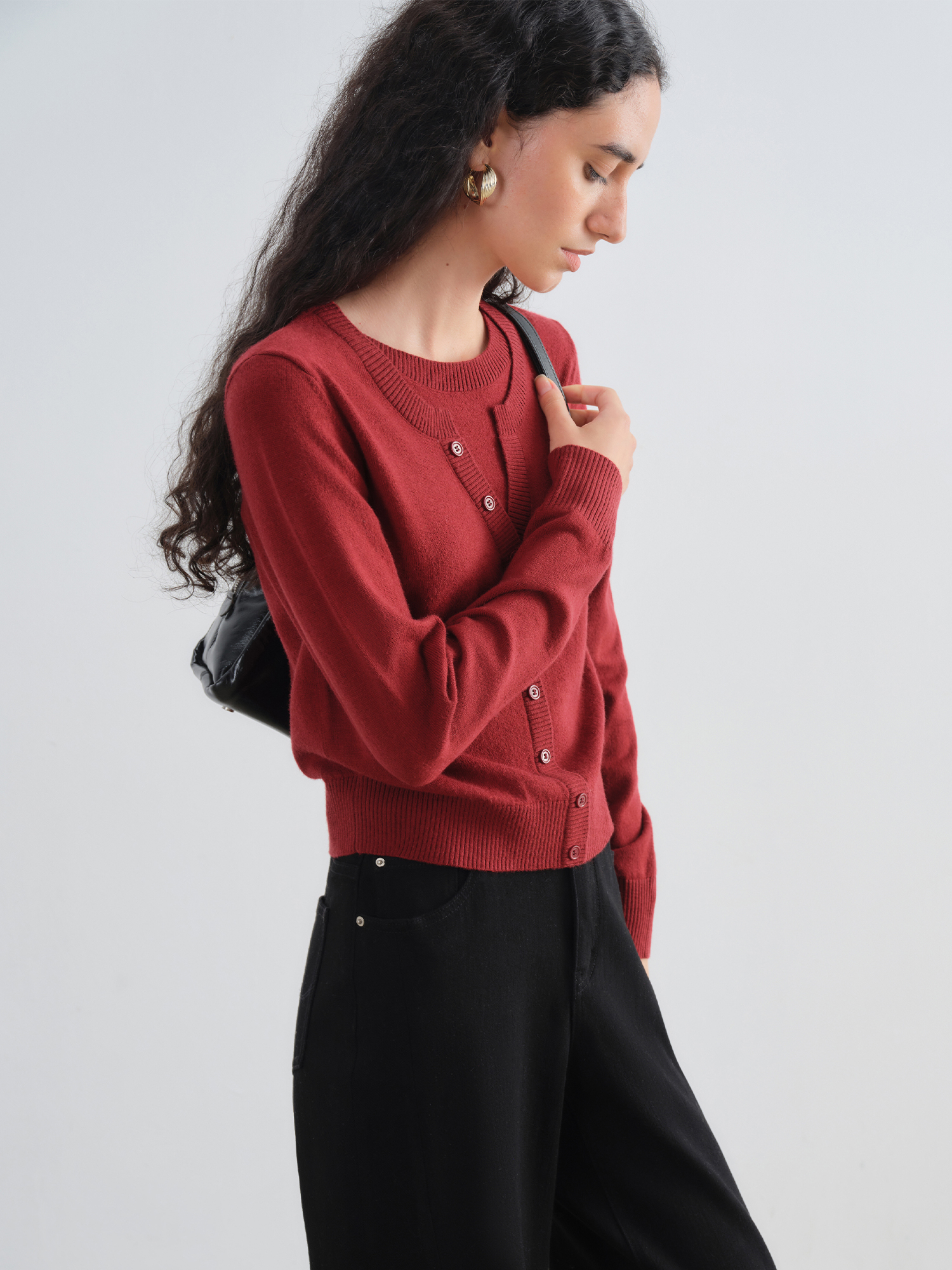 ZIQIAO femmes Petite faux deux pièces pull en tricot 2025 automne hiver nouveauté atmosphère d'inspiration coréenne haut en tricot pulls