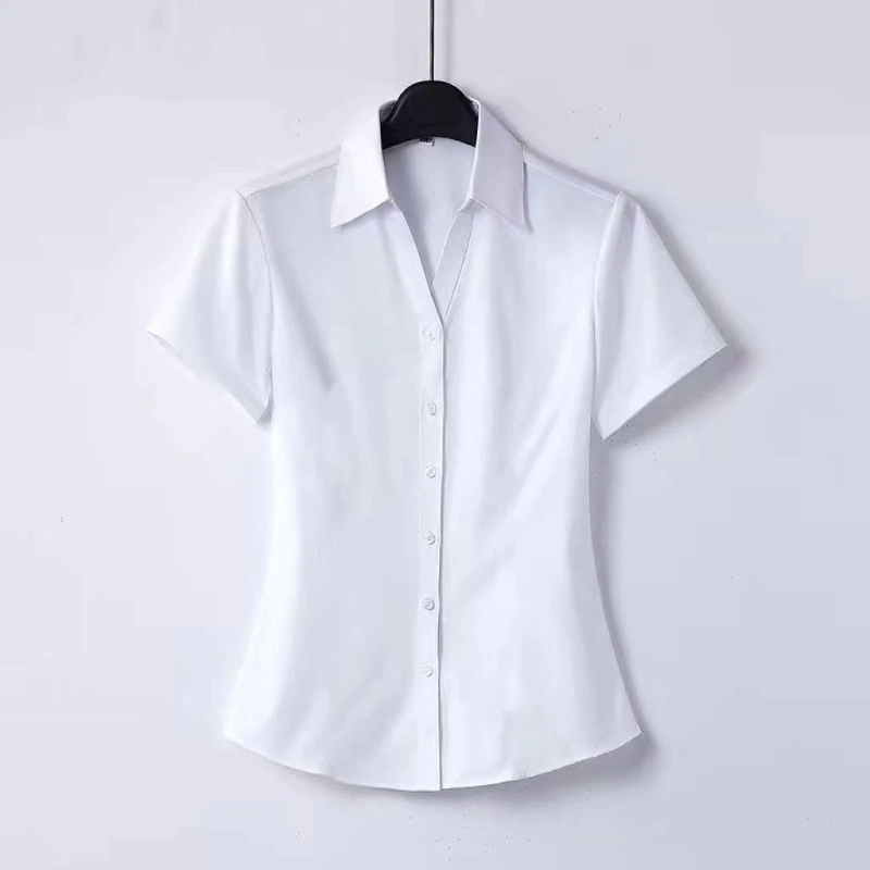 Chemisier Élégant et Tendance pour Femme : Nouvelle Collection Été, Manches Courtes, Boutons, Coupe Slim, Style Vintage et Basique