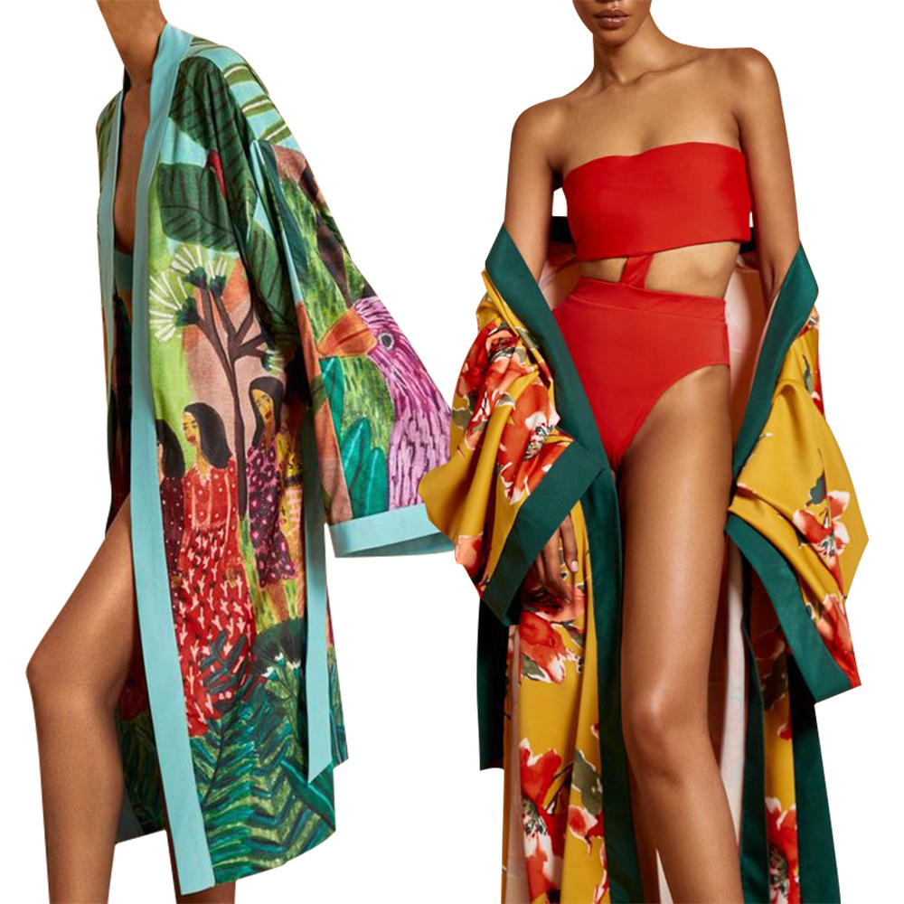 Kimono japonais sexy pour femmes, cardigan, pyjama, vêtements de nuit, robe de bain lisse