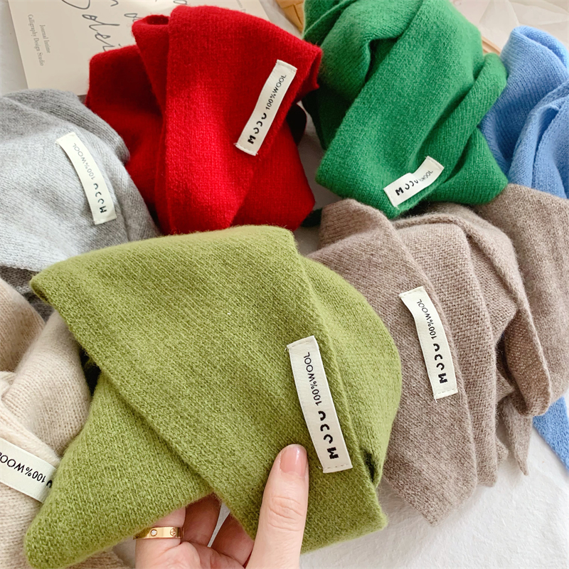 Écharpe triangulaire australienne 100% laine pour femmes, Niche coréenne britannique rayée, petit châle Triangle, foulard tricoté chaud, cadeau