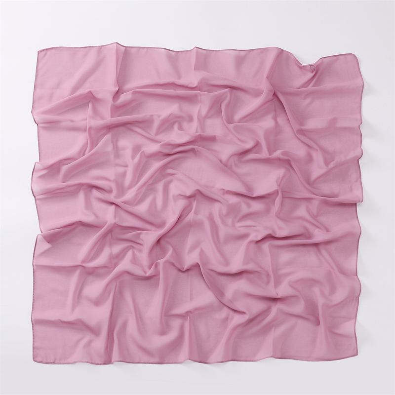 Hijab en mousseline de soie musulman, écharpe carrée unie, couvre-chef pour femmes, hijabs, écharpes, hijabs en jersey, turban islamique, bandeau, châle