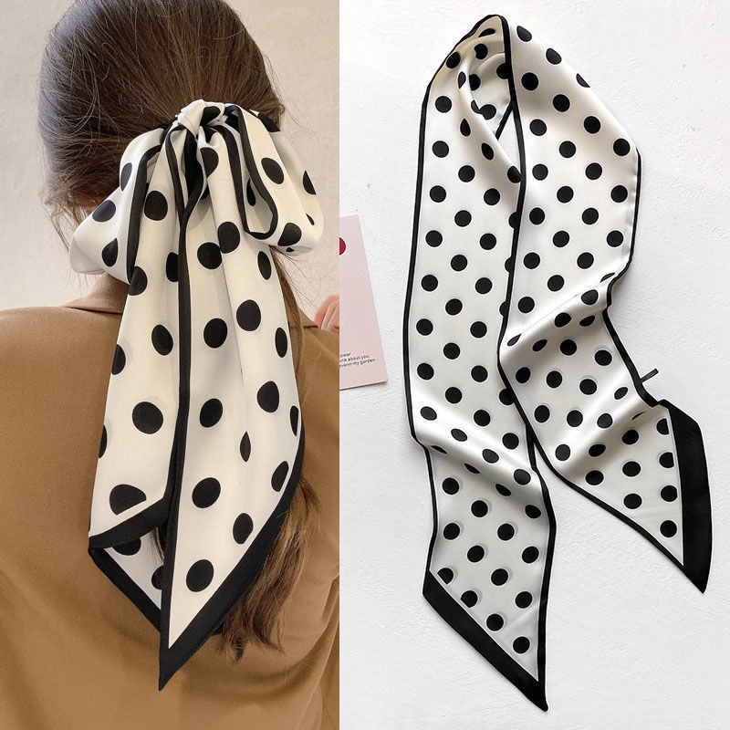 Foulard en soie imprimé bleu pour femmes, bandeau cheval en Satin doux, foulard biseauté, Hijab de bureau, sac, rubans, cadeau