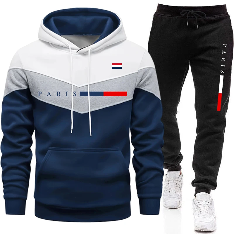 Nouvelle Collection 2026 : Ensemble Homme Tendance – Sweat à Capuche et Pantalon de Jogging Imprimé Paris – Tenue Décontractée Urbaine et Sportive