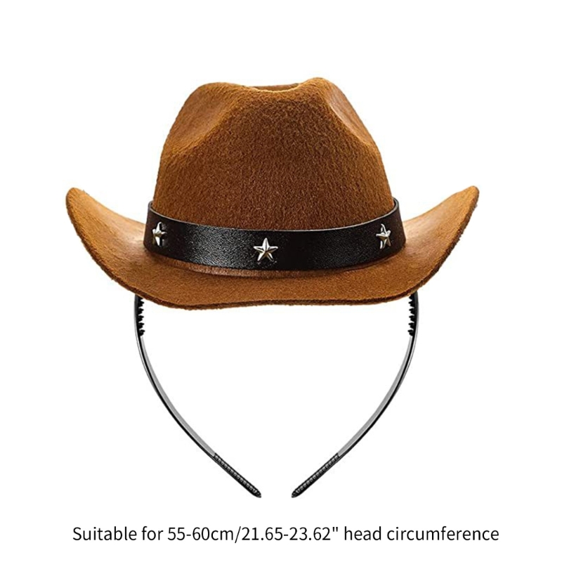 Bandeau fête Cosplay, Mini chapeau Cowboy, bandeau Costume d'halloween, coiffure pour adultes adolescents,
