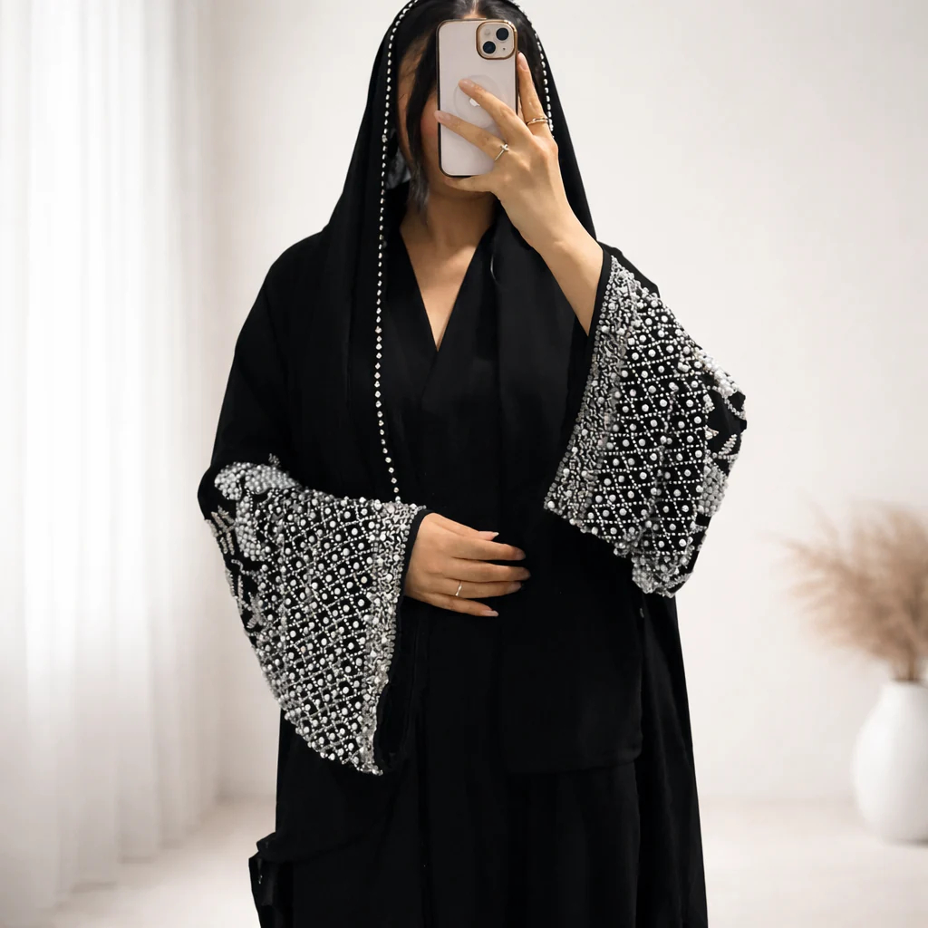 Abaya Eid pour femme, Robe Kaftan avec perles de diamant, Jalabiya de fête, Robe longue musulmane de Dubaï, Caftan du Maroc, Abayas Ramadan 2026