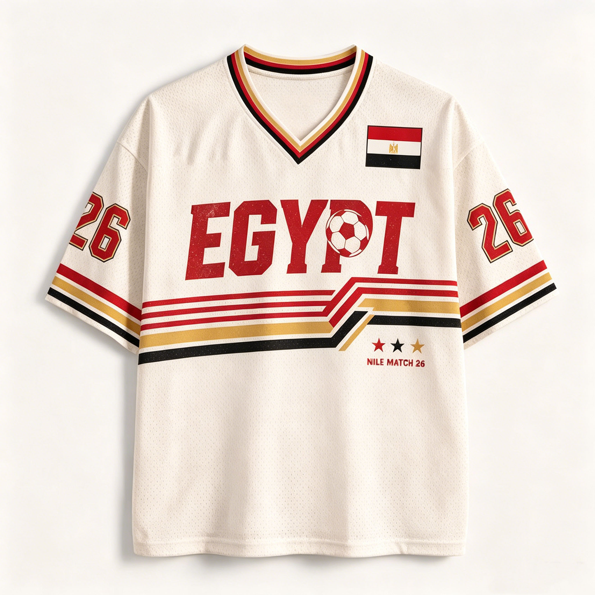 Maillot de football rétro Égypte 2026, T-shirt de sport et streetwear pour fans, respirant et à séchage rapide