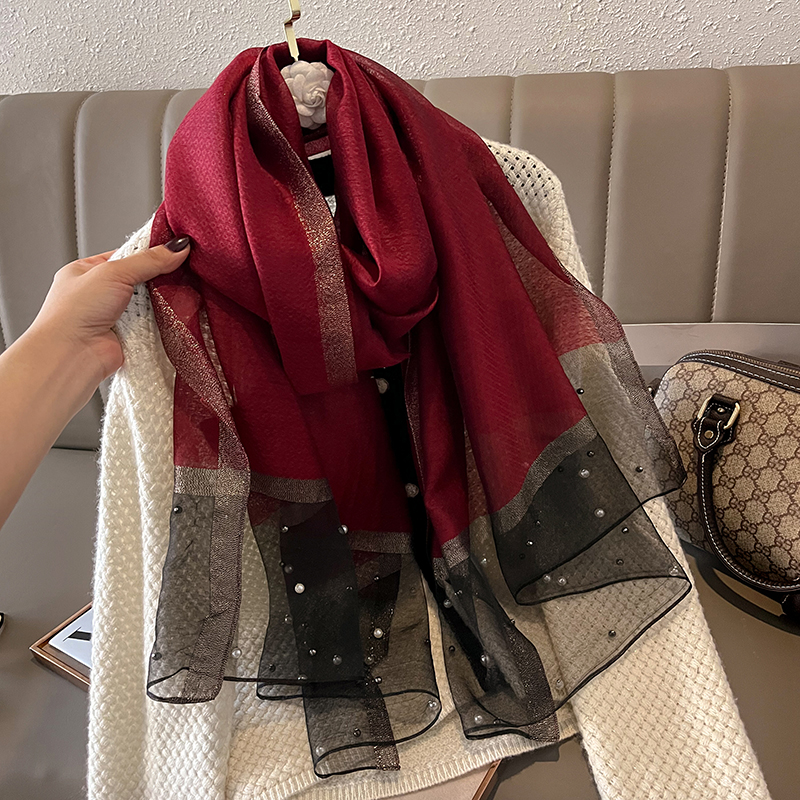 Foulard de marque de luxe pour femmes, châle uni en soie et lin, Bandanas d'été, Hijab, 2023