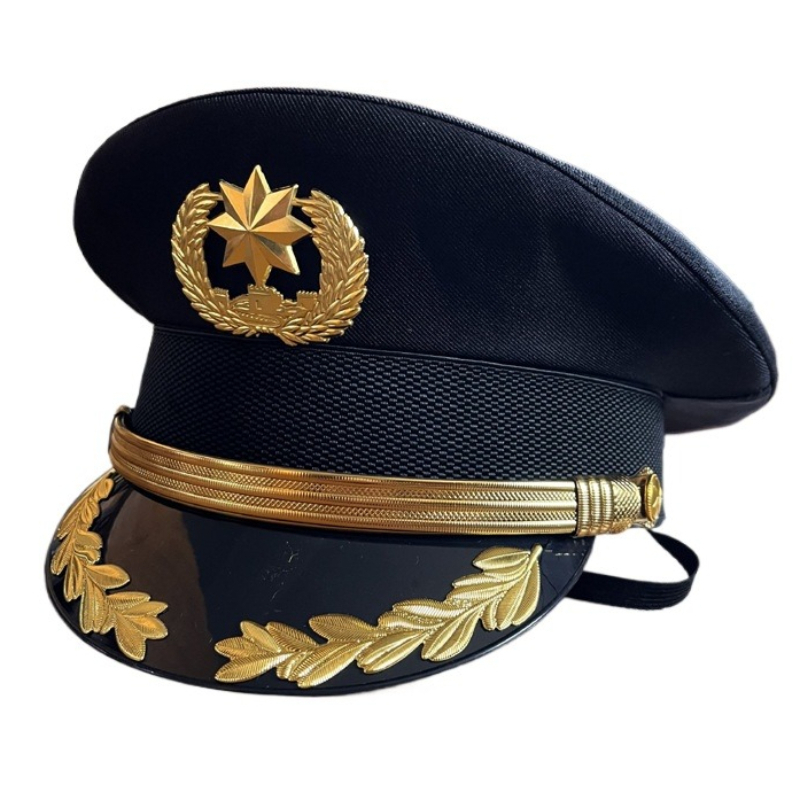 Chapeau militaire grande taille 61 cm pour homme, casquette d'officier allemand à large bord, chapeau de soleil pour fête d'Halloween, uniforme de police, chapeau militaire pour femme