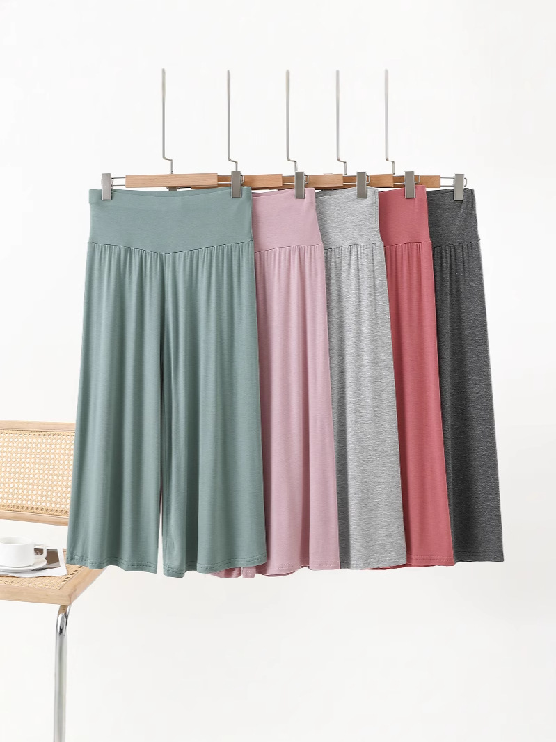 Pantalon d'été ample à jambes larges, grande taille, Style coréen, taille haute, amincissant, court, fluide, décontracté