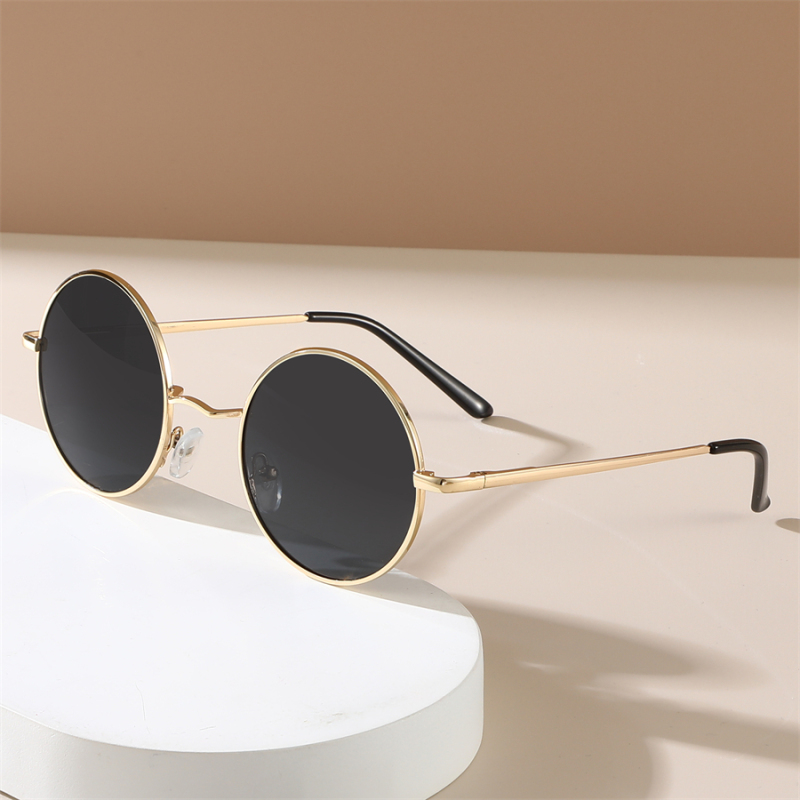 Lunettes de soleil Hippie rondes rétro pour femmes et hommes, tendance Punk Disco, lunettes de fête, cercle en métal, Protection UV