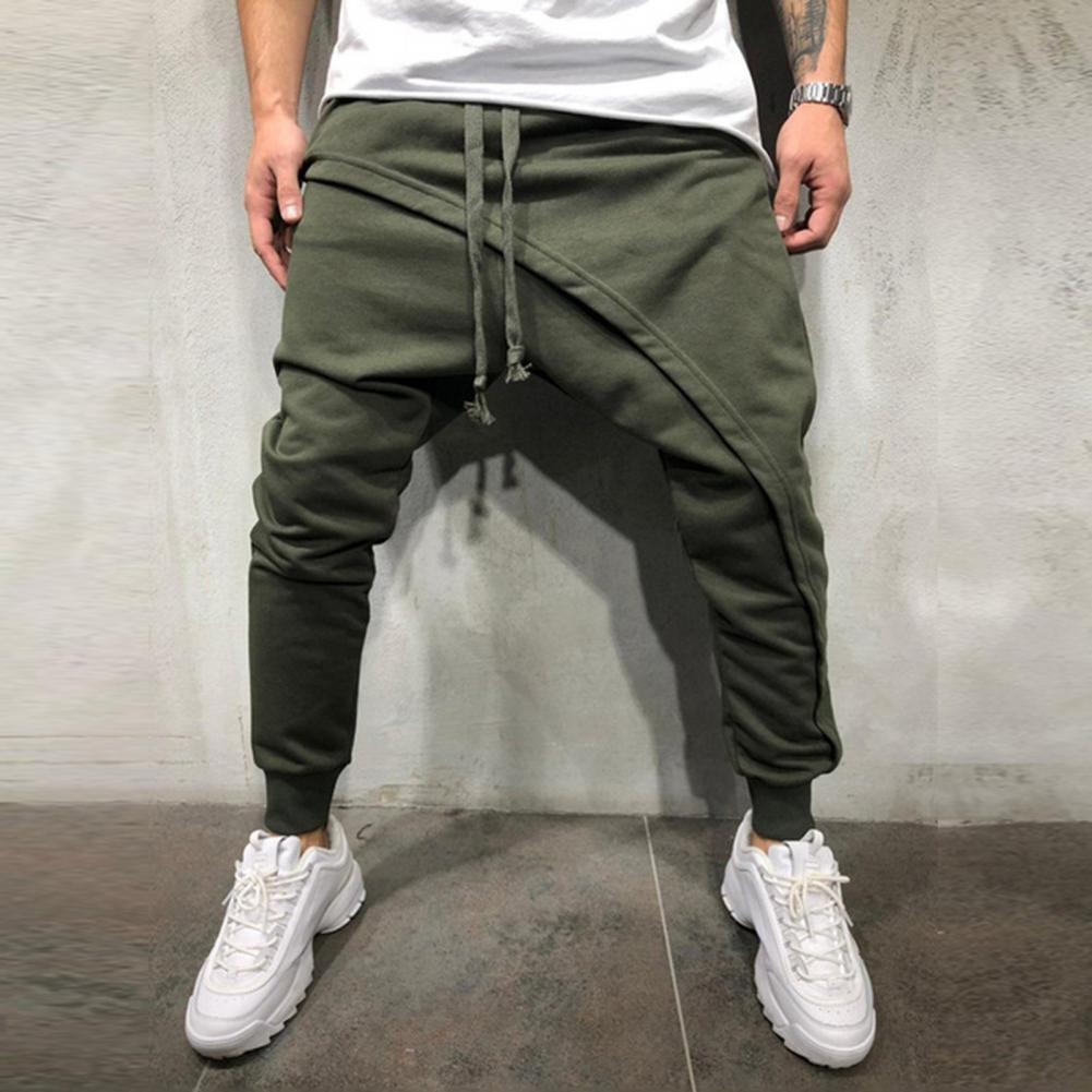 Hommes sarouel cheville attaché Hip Hop Double couche course Baggy pantalon coréen décontracté taille élastique pantalon de survêtement survêtements
