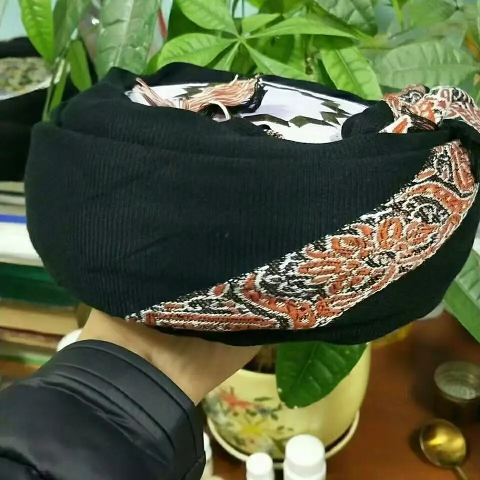 Foulard noir musulman pour hommes, enveloppe élégante, turquie, dubaï, pour l'extérieur, prière islamique Eid, bandeau d'été