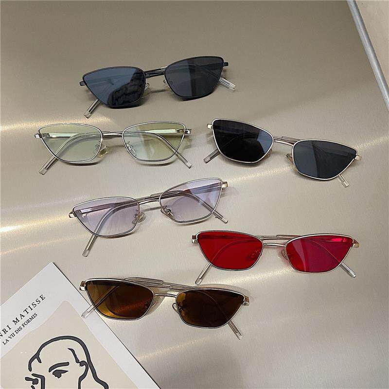 Lunettes de soleil œil de chat pour femmes, classiques, anti-reflets, monture carrée en métal, style vintage, pour la conduite, protection UV400