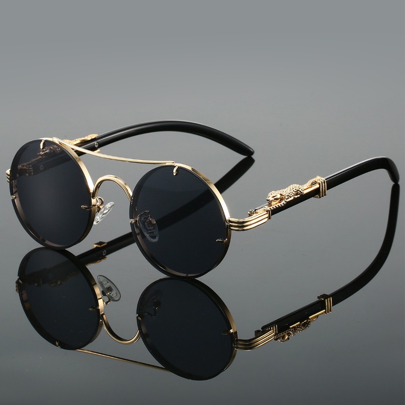 Lunettes de soleil rondes populaires pour hommes, mode double pont, verres multicolores, pour femmes, rétro, tendance, marque de luxe, design, protection UV400