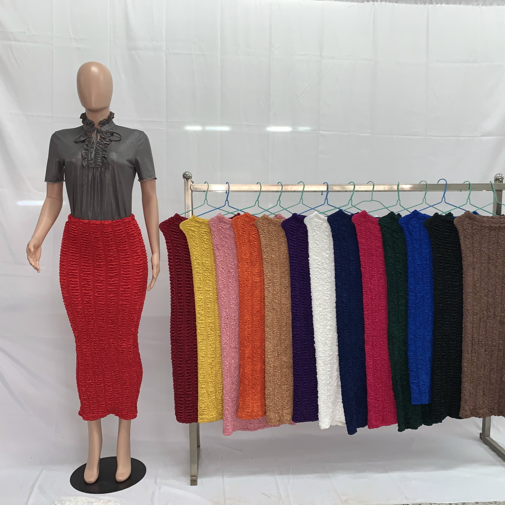 Nouvelle Collection Printemps-Été 2026 – Jupes Crayon Longues en Maille pour Femme, Taille Haute, Couleurs Pastel, Style Musulman, Grande Taille, Décontractées 202048 #