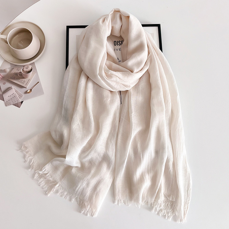 100*190 cm grande taille couleur unie femmes écharpe coton lin sentiment voyage crème solaire châle gland foulard musulman Hijab enveloppes