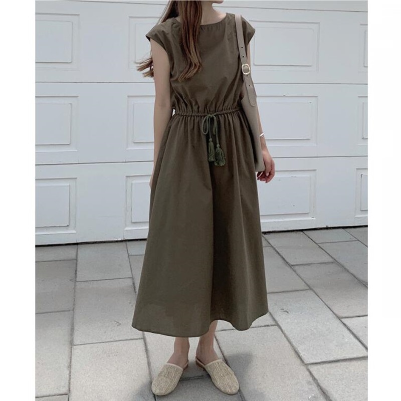 Femmes robe à manches courtes robe d'été décontracté ample coton lin robe femme Vintage robe surdimensionnée à manches courtes robes de plage