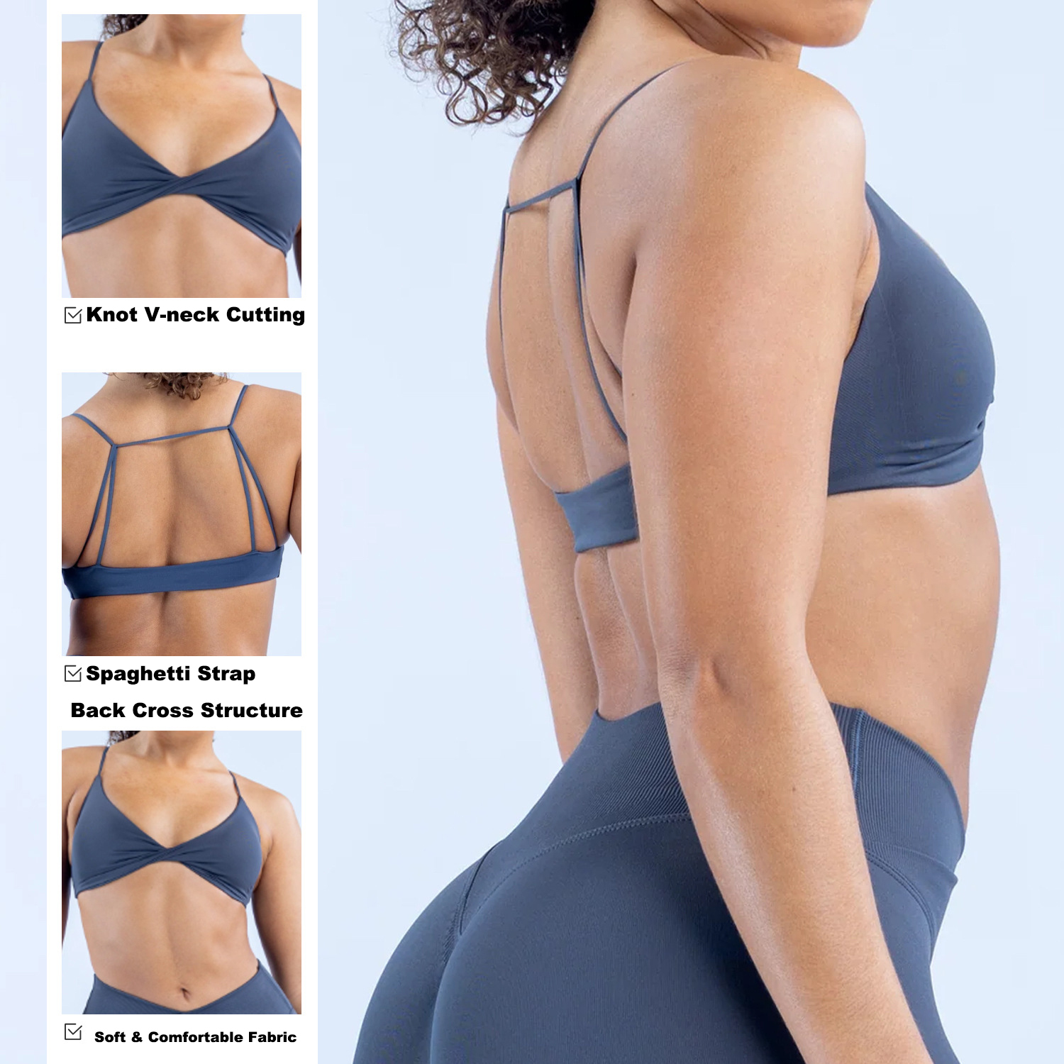 Soutien-gorge de sport sexy pour femme, brassière de course à dos croisé, sous-vêtement de sport respirant, haut de fitness pour femme