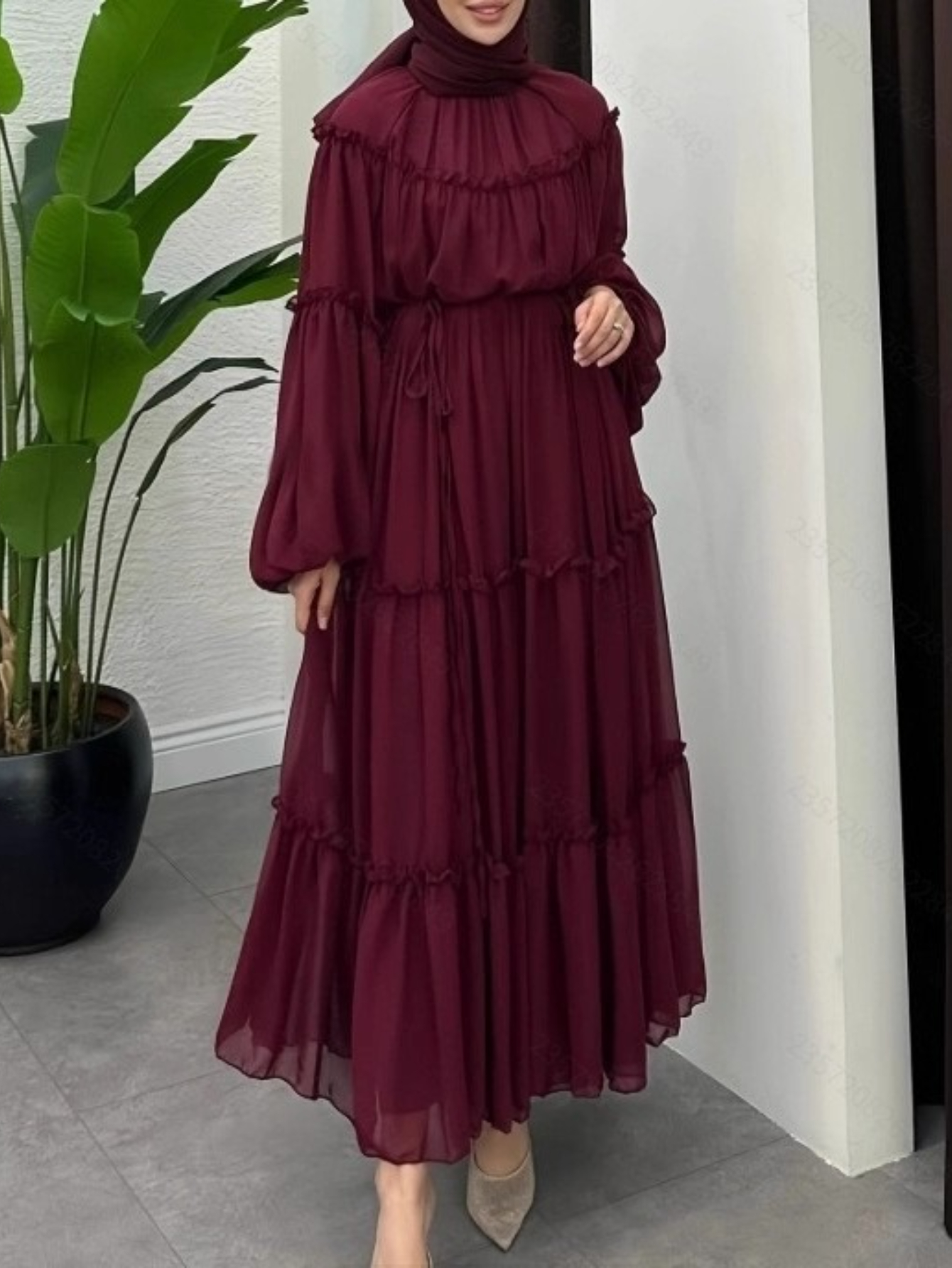 Robe élégante de dubaï pour femmes musulmanes Abaya Eid Ramadan Jalabiya robes de soirée solides dubaï longue Robe maroc robes Largos 2025