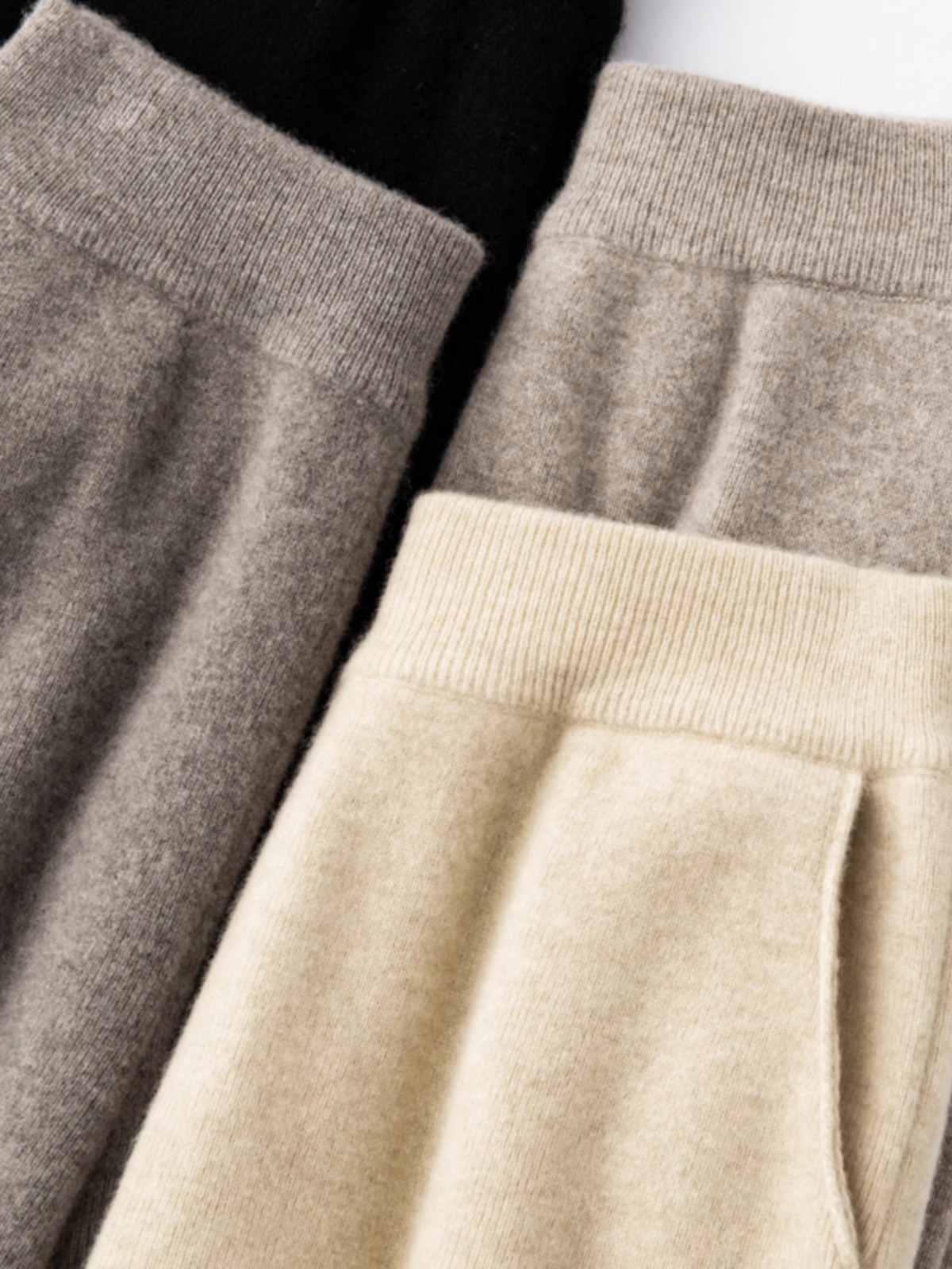 Pantalon élégant à jambes larges tombantes, taille haute, vêtements d'extérieur pour femmes avec poches, Baggy, droit, tricoté, vadrouille