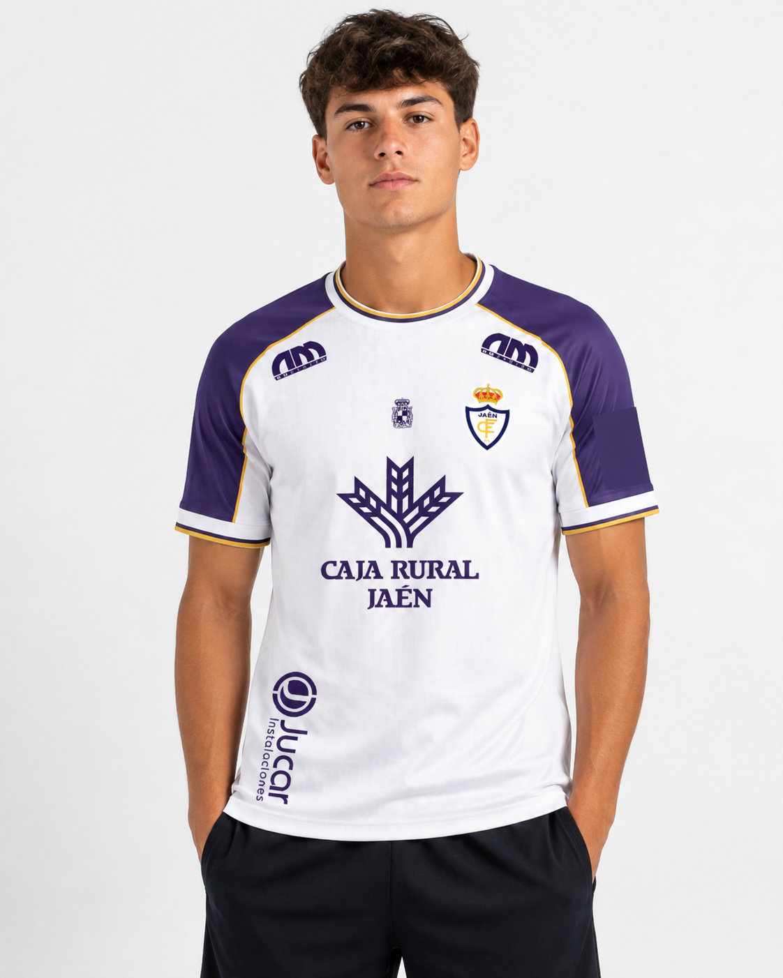 Maillot de football à manches courtes pour hommes, blanc et violet, séchage rapide, respirant, uniforme de sport pour l'entraînement et les matchs.