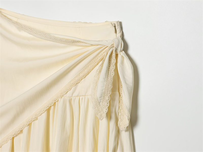 Jupes pour femmes 2026 Nouvelle mode Printemps-Été Jupe midi beige moelleuse avec écharpe pour femme, chic et originale