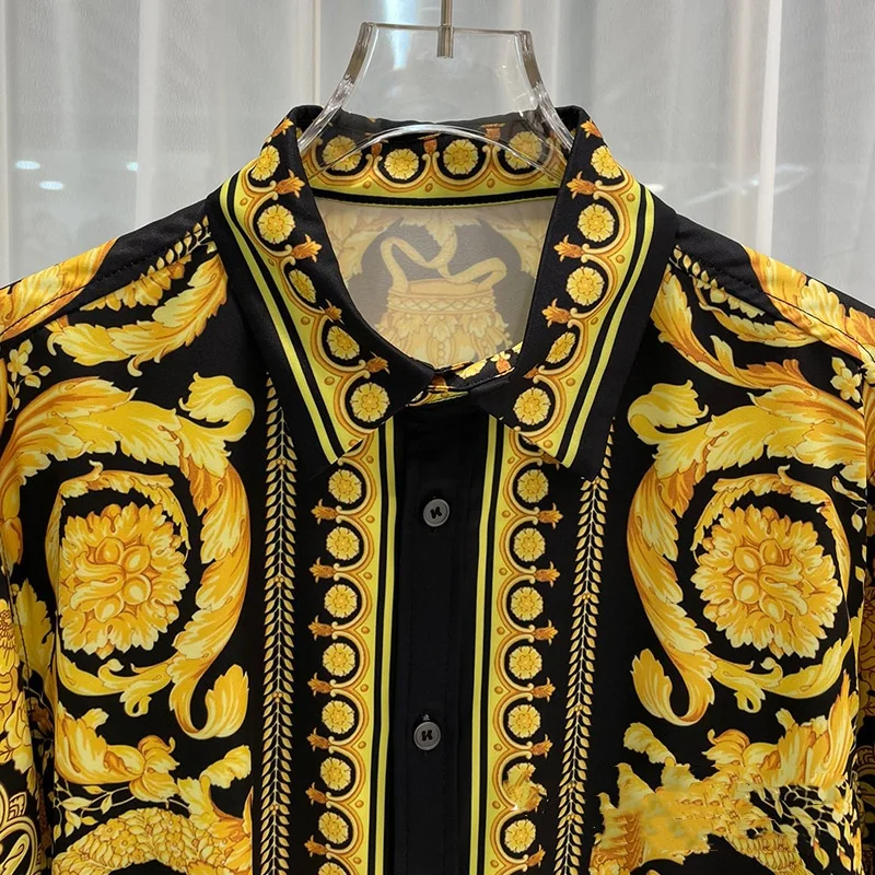 Chemise de Luxe Royale Décontractée pour Homme, Imprimé Floral, Paisley, Baroque, Manga, Longa, ixde Bal