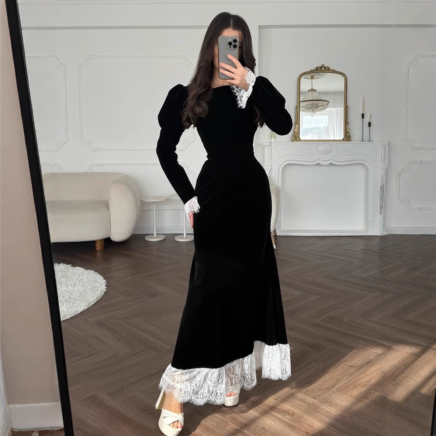 Eid Robe musulmane Abaya femmes robes de soirée Jalabiya dentelle caftan Islam robes Ramadan maroc dubaï Abayas arabe longue Robe