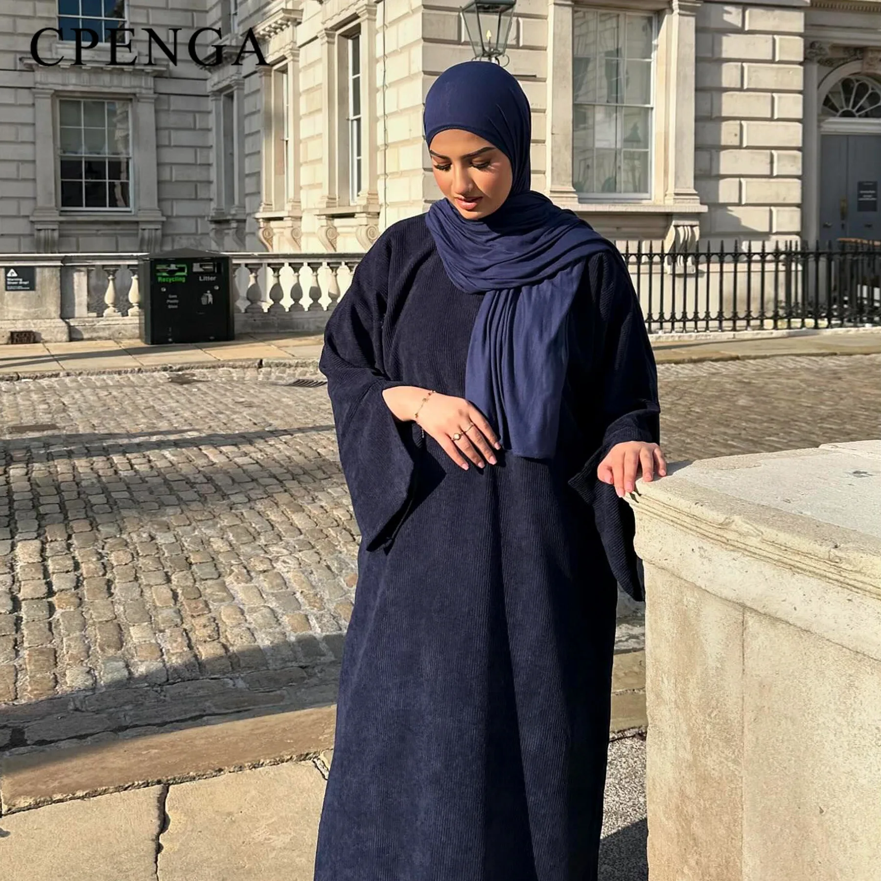 Robe Abaya en velours côtelé pour femme arabe, robe monochrome, cardigan musulman modeste, chaud, Ramadan, Dubaï, Turquie, islamique, automne, hiver, 2024